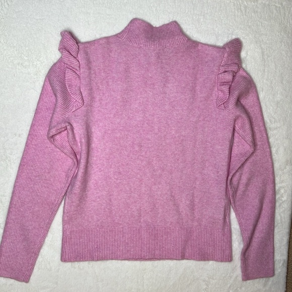 Loft Ruffle Mock Neck Sweater Size S - Picture 8 of 8